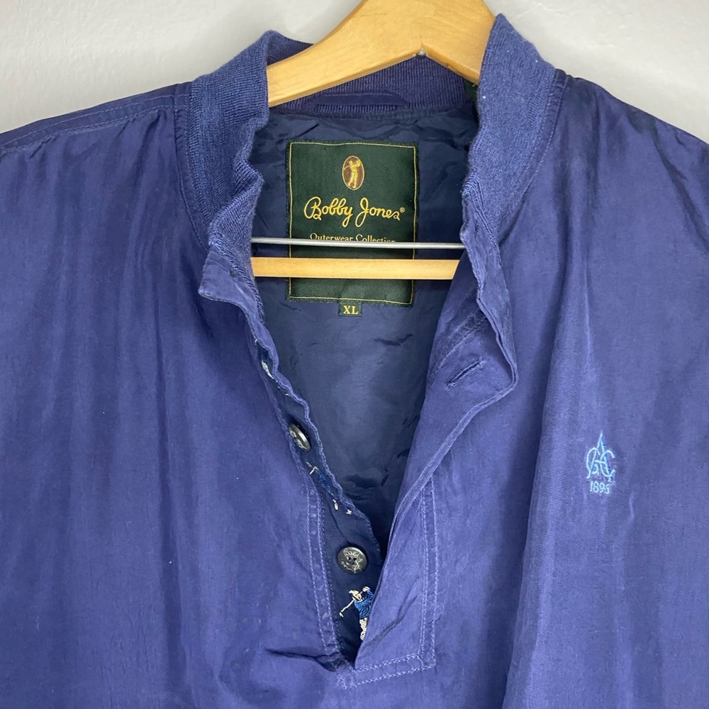 Bobby Jones Blue Embroidered for Aronimink Golf Club Silk Pullover